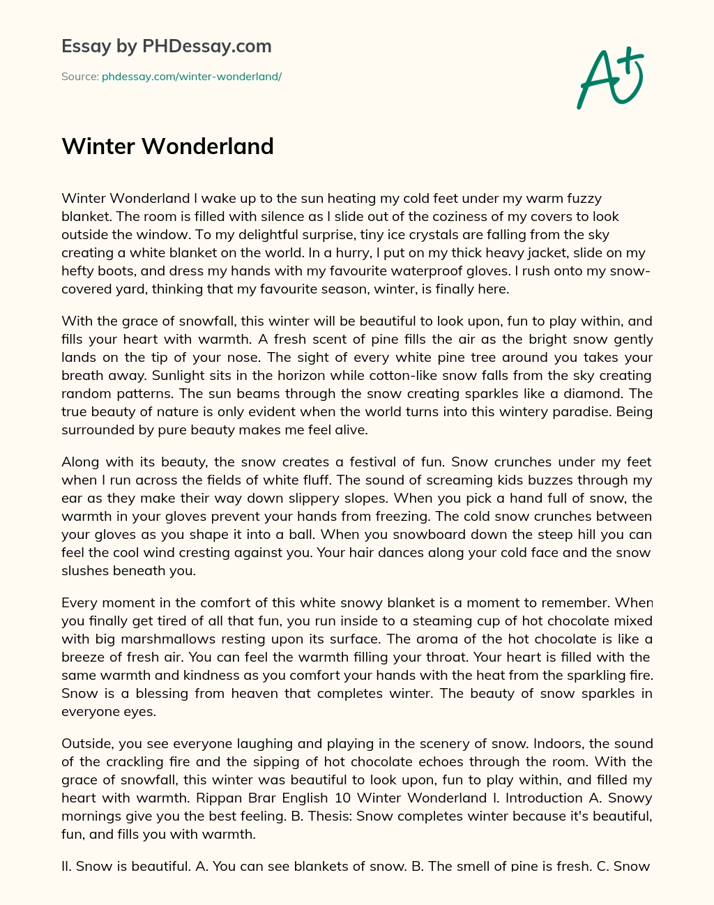 Winter Wonderland essay