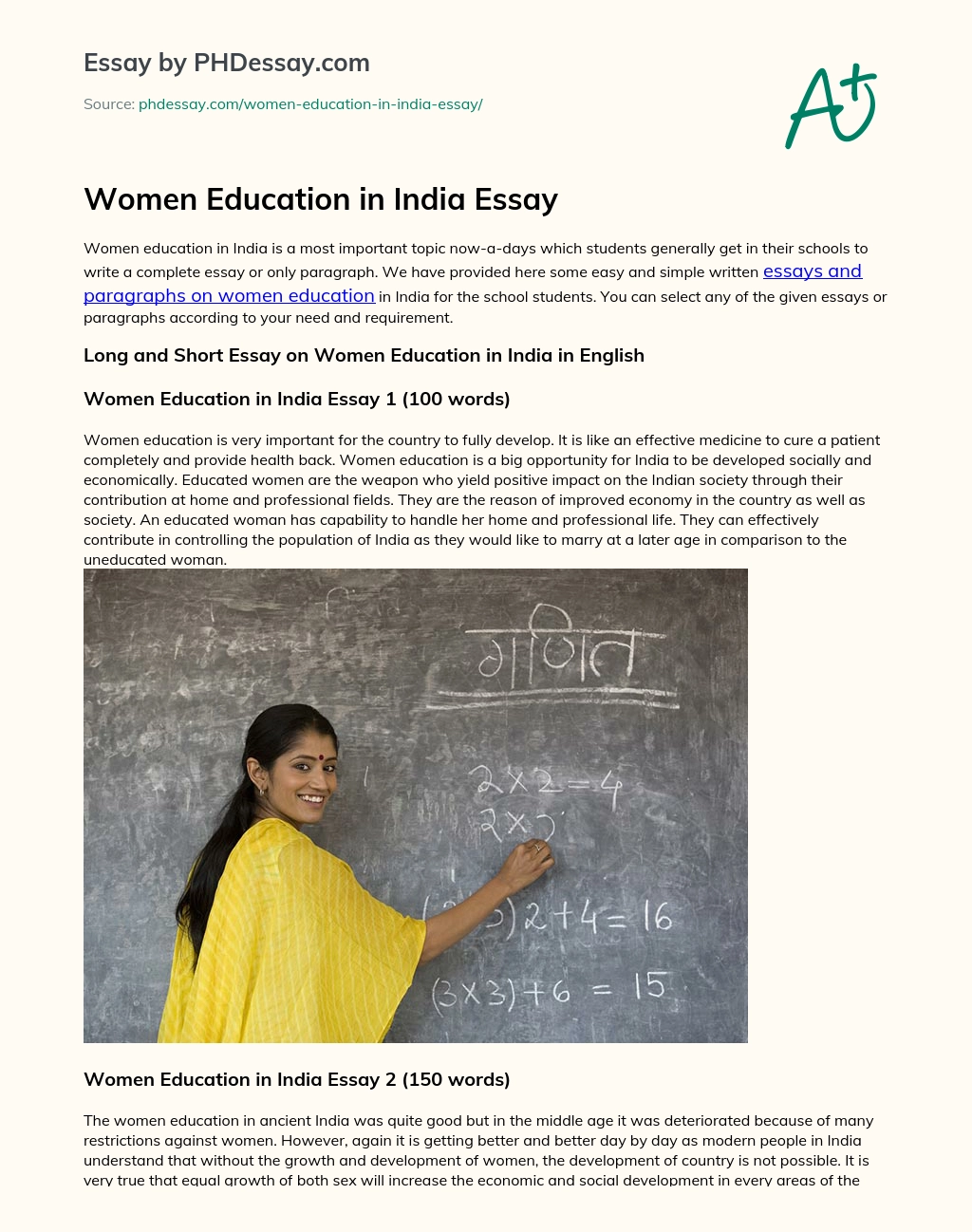 Women Education in India Essay essay