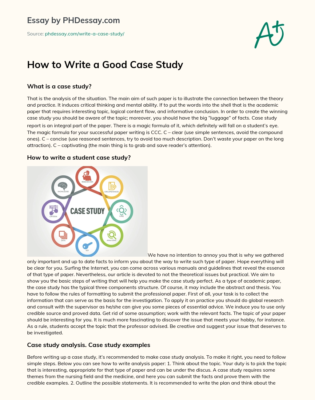 How to Write a Good Case Study - PHDessay.com