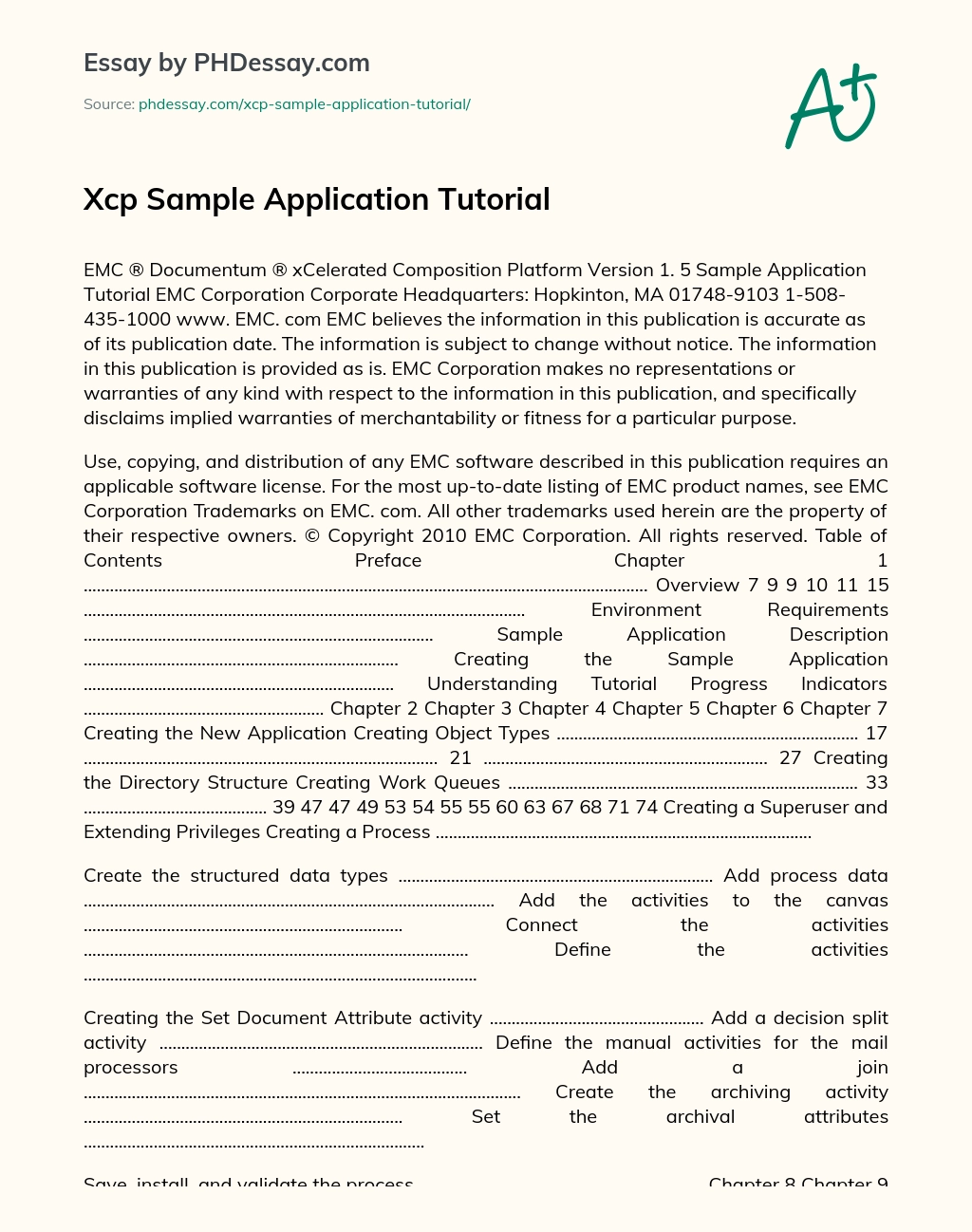 Xcp Sample Application Tutorial essay