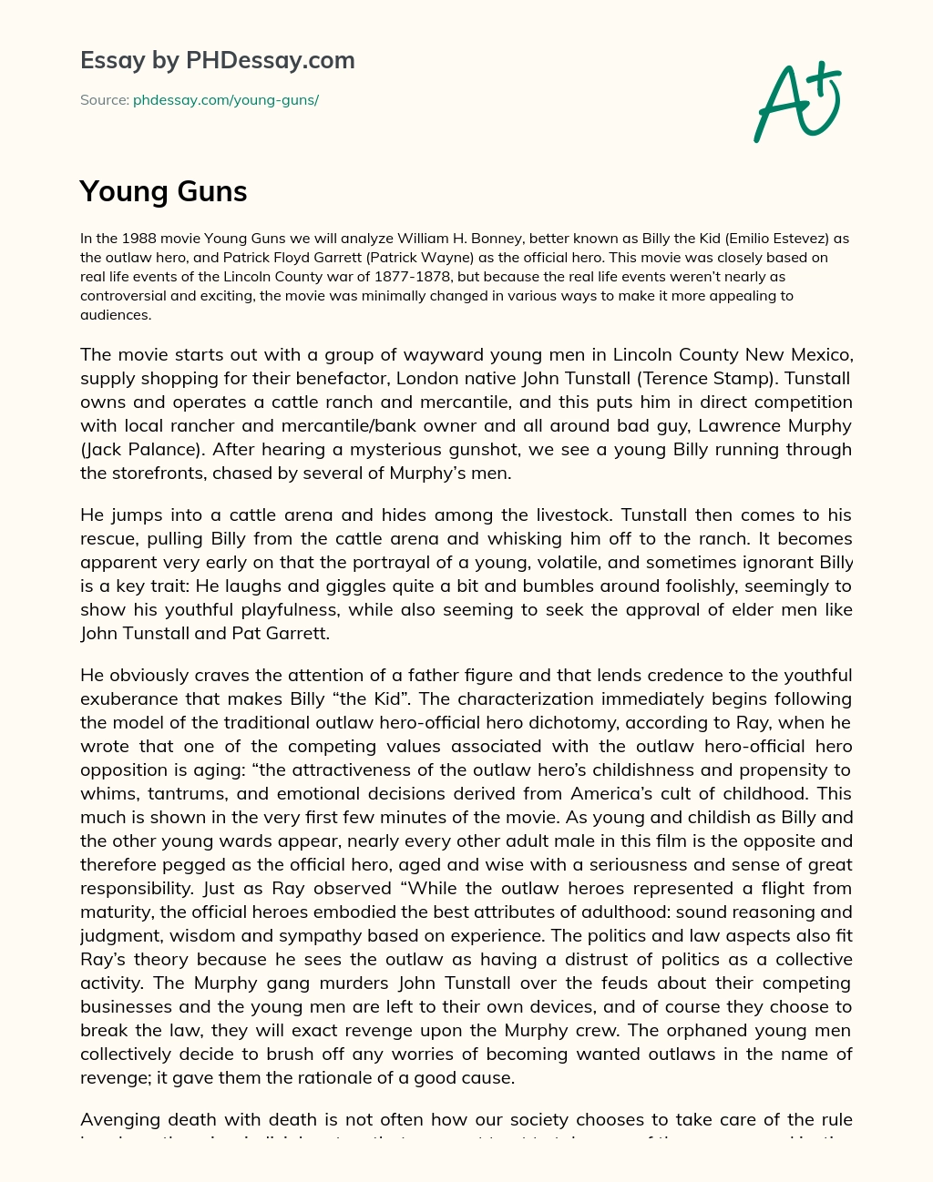 Young Guns essay